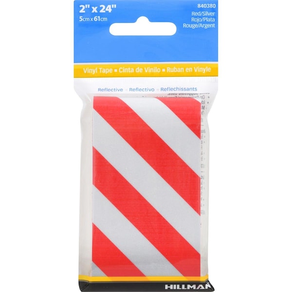 Hillman Hillman 5028116 2 x 24 in. Reflective Safety Tape; Red & White - Pack of 5 5028116 - main